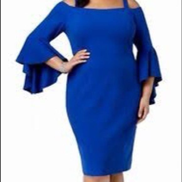 R&M Richards Dresses & Skirts - NEW Royal Blue dress formal bell sleeves 22W